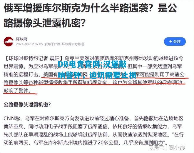 DB电竞官网:汉堡敲响警钟，迫切需要止损